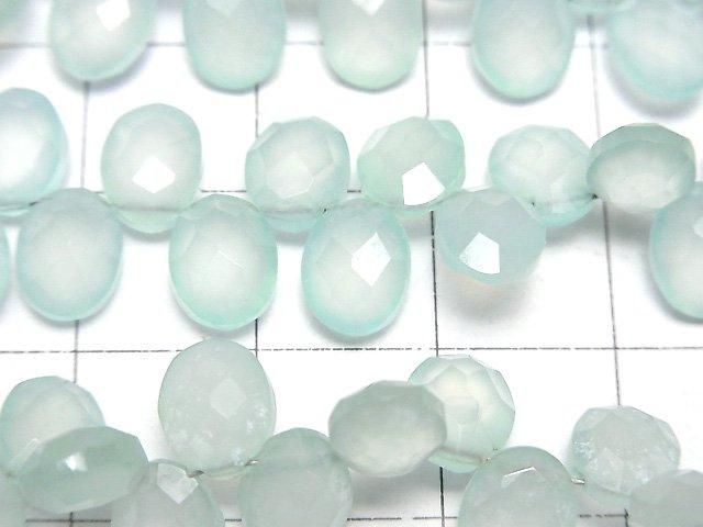 【動画】宝石質シーブルーカルセドニーAAA 横穴オーバルカット8×6×4mm 半連/1連(約17cm) サムネイル2