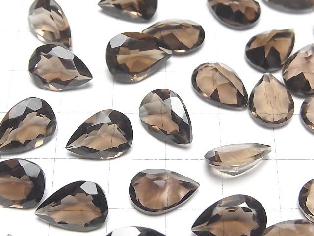 【動画】宝石質スモーキークォーツAAA ルース ペアシェイプファセットカット13×9mm 3粒 サムネイル4