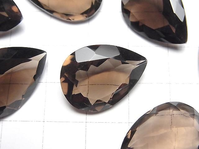 【動画】宝石質スモーキークォーツAAA ルース ペアシェイプファセットカット22×16mm 1粒 サムネイル2