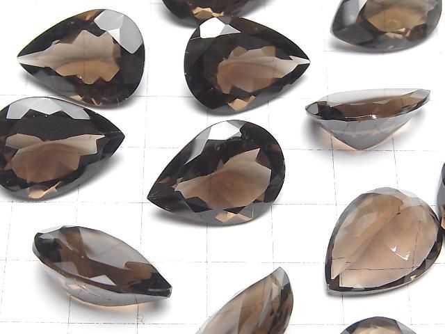 【動画】宝石質スモーキークォーツAAA ルース ペアシェイプファセットカット22×16mm 1粒 サムネイル3