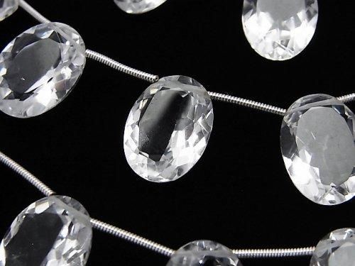 【動画】宝石質クリスタルAAA オーバルファセットカット16×12×7mm 半連/1連(8粒)の画像