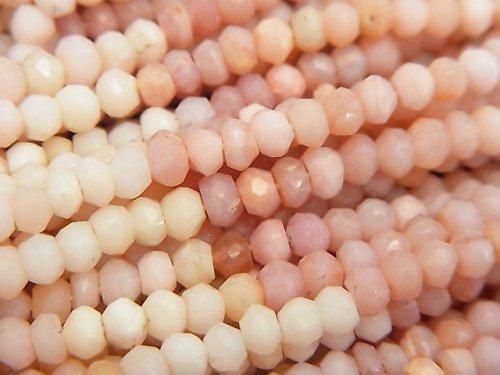 【動画】ピンクオパールAA++ ボタンカット カラーグラデーション 1連(約33cm)の画像