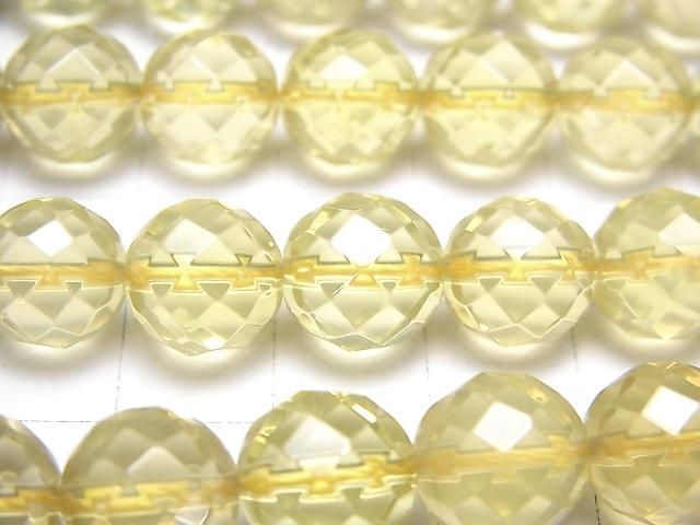 【動画】レモンクォーツAAA 64面ラウンドカット10mm 1/4~1連(約37cm) サムネイル2