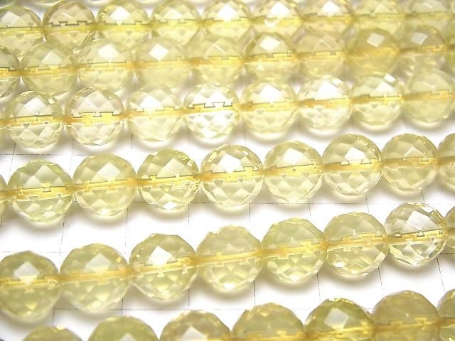 【動画】レモンクォーツAAA 64面ラウンドカット10mm 1/4~1連(約37cm) サムネイル3