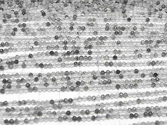 【動画】【素晴らしい輝き】トルマリンクォーツAA++ 極小ラウンドカット2mm 1連(約37cm) サムネイル3