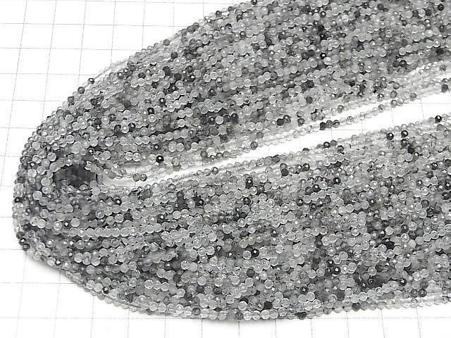 【動画】【素晴らしい輝き】トルマリンクォーツAA++ 極小ラウンドカット2mm 1連(約37cm) サムネイル4
