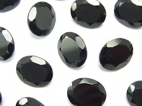 【動画】宝石質ブラックスピネルAAA ルース オーバルファセットカット12×10mm 5粒の画像