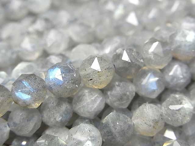 【動画】【素晴らしい輝き】ラブラドライトAA++ スターラウンドカット6mm 半連/1連(約37cm)の画像