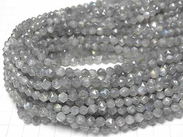 【動画】【素晴らしい輝き】ラブラドライトAA++ スターラウンドカット6mm 半連/1連(約37cm) サムネイル4
