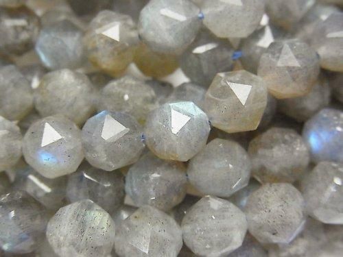 【素晴らしい輝き】ラブラドライトAA++ スターラウンドカット8mm 半連/1連(約37cm)の画像