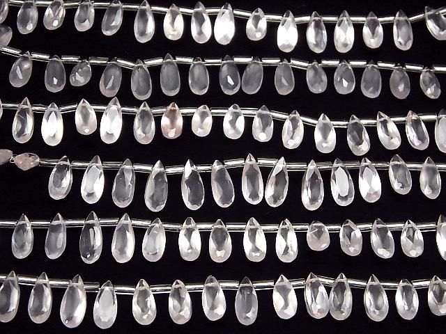 【動画】宝石質ローズクォーツAAA ペアシェイプ ファセットカット12×5mm 1連(18粒) サムネイル4