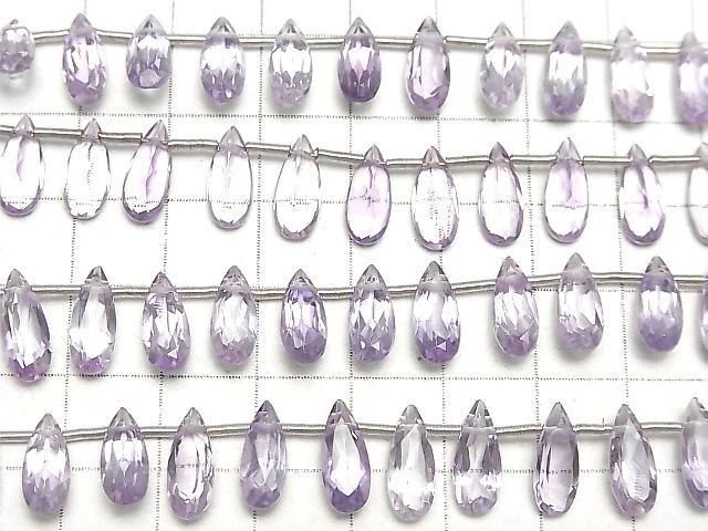 【動画】宝石質アメジストAAA ペアシェイプ ファセットカット12×5mm 1連(18粒) サムネイル3