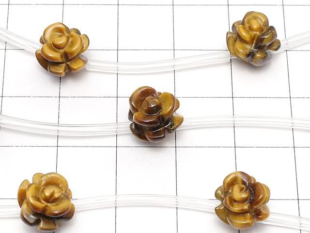 【動画】イエロータイガーアイAAA 薔薇(ローズ)10mm 1連(8粒) サムネイル2