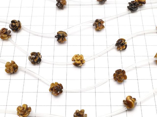 【動画】イエロータイガーアイAAA 薔薇(ローズ)10mm 1連(8粒) サムネイル3