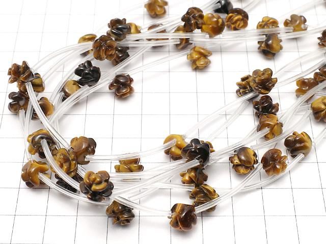 【動画】イエロータイガーアイAAA 薔薇(ローズ)10mm 1連(8粒) サムネイル4