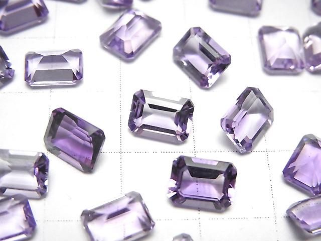宝石質アメジストAAA ルース レクタングルファセットカット8×6mm 10粒 サムネイル2
