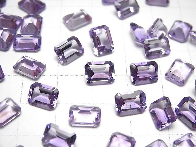 宝石質アメジストAAA ルース レクタングルファセットカット8×6mm 10粒 サムネイル3