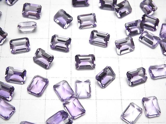宝石質アメジストAAA ルース レクタングルファセットカット8×6mm 10粒 サムネイル4