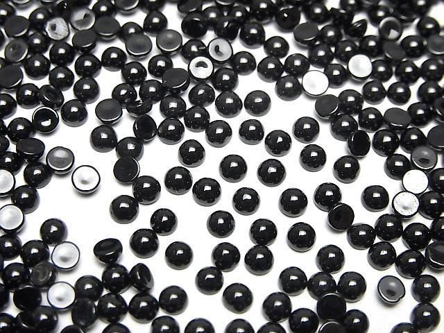 【動画】オニキスAAA ラウンド カボション3×3mm 10個の画像