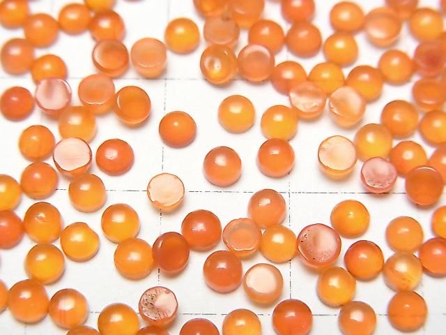 【動画】宝石質カーネリアンAAA ラウンド カボション3×3mm 10個 サムネイル2