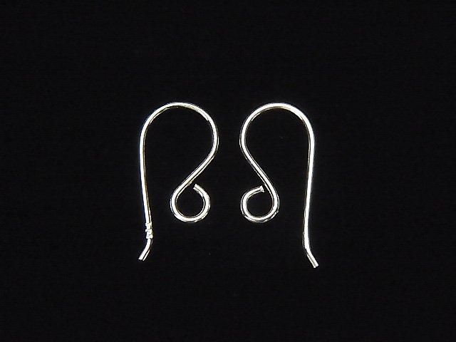 Silver925 ピアスフック16×6mm 生地 4ペアの画像