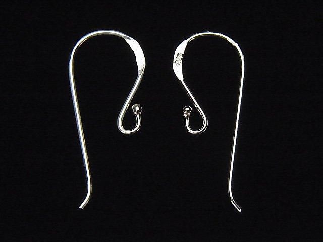 Silver925 ピアスフック25×10mm 生地 2ペアの画像
