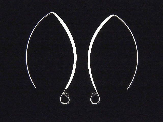 Silver925 マーキスピアスフック30×15mm 生地 1ペアの画像