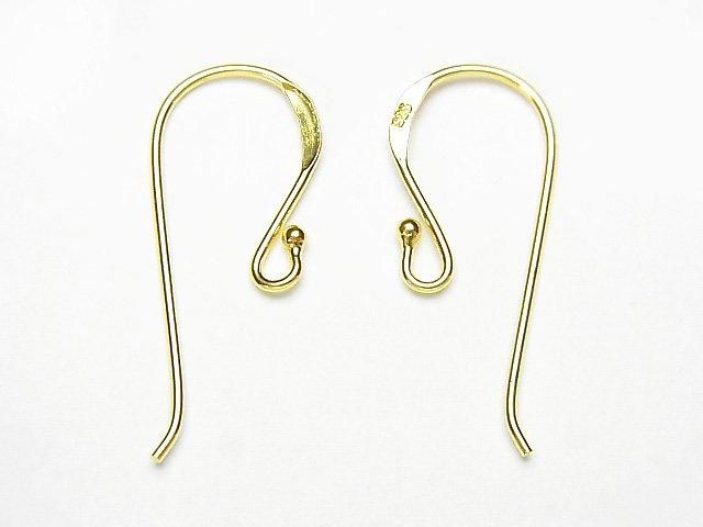 Silver925 ピアスフック24×10mm 18KGP 2ペアの画像