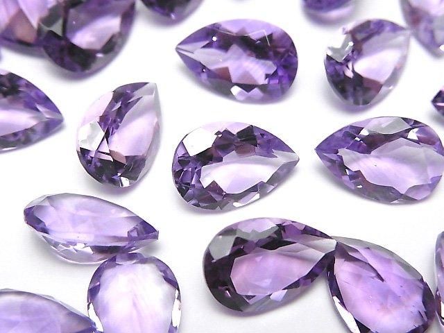 【動画】宝石質アメジストAAA ルース ペアシェイプファセットカット12×8mm 2粒の画像