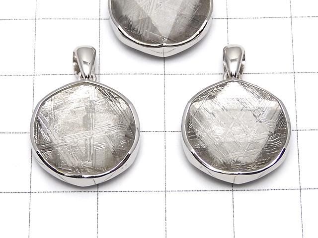 メテオライト(ムオニナルスタ隕石) ペンダントトップ 両面仕上げ17mm SILVER925製 サムネイル3