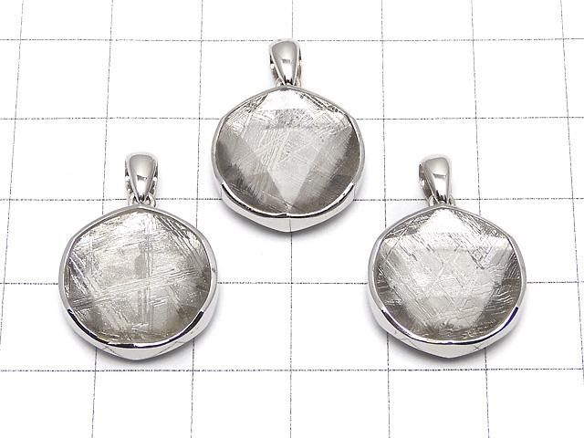 メテオライト(ムオニナルスタ隕石) ペンダントトップ 両面仕上げ17mm SILVER925製 サムネイル4