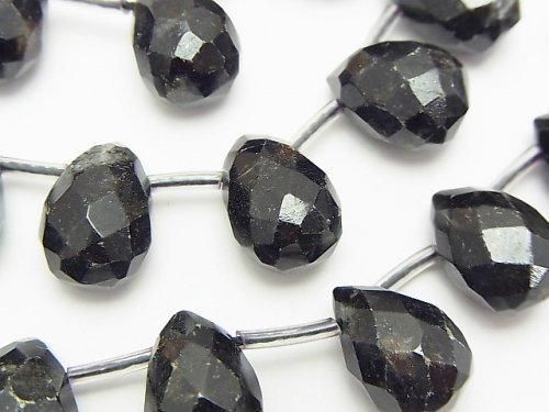 ブラック ナイス・ストーン ドロップ ブリオレットカット14×10×10mm 半連/1連(約38cm)の画像