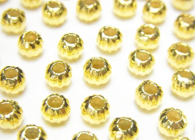 カレンシルバー ライン入りロンデル5×5×3mm 18KGP 3個の画像