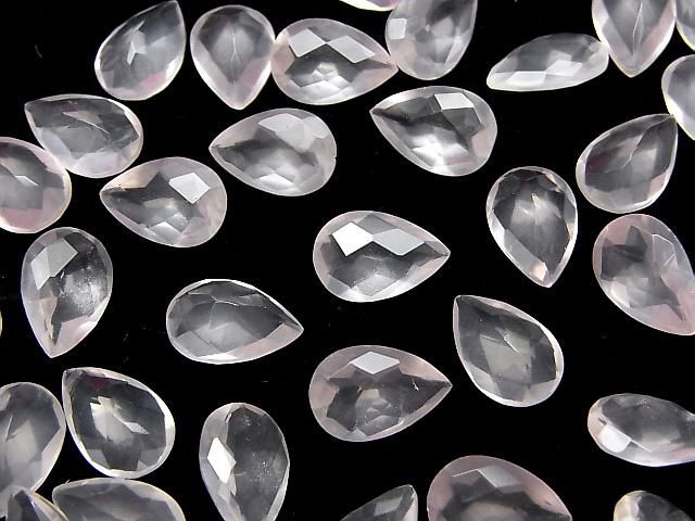 【動画】宝石質マダガスカル産ローズクォーツAAA ルース ペアシェイプファセットカット12×8mm 4粒 サムネイル4