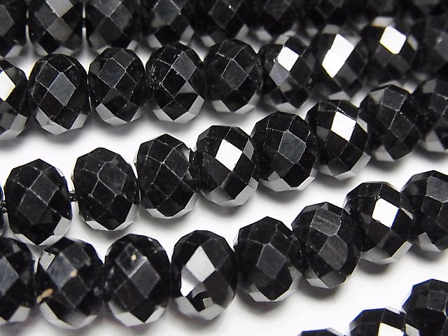 ブラックスピネル ボタンカット8×8×5mm ｜天然石ビーズの卸問屋・通販