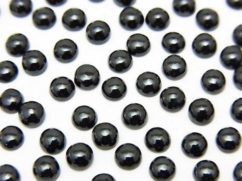 宝石質ブラックスピネルAAA ラウンド カボション4×4mm 10個の画像