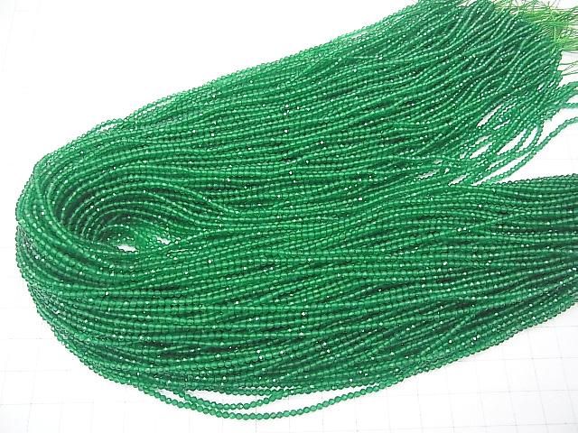 【素晴らしい輝き】グリーンオニキスAAA 極小ラウンドカット2mm 1連(約37cm) サムネイル4