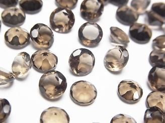 【動画】宝石質スモーキークォーツAAA ルース ラウンドファセットカット6×6mm 10粒