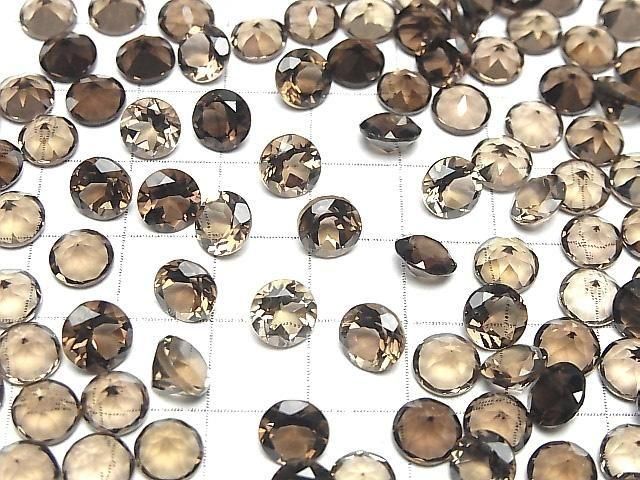 【動画】宝石質スモーキークォーツAAA ルース ラウンドファセットカット7×7mm 5粒 サムネイル4