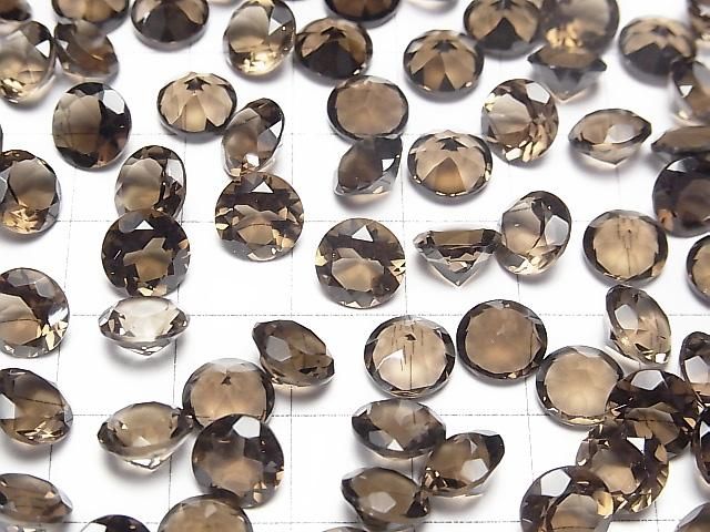 【動画】宝石質スモーキークォーツAAA ルース ラウンドファセットカット8×8mm 5粒 サムネイル3