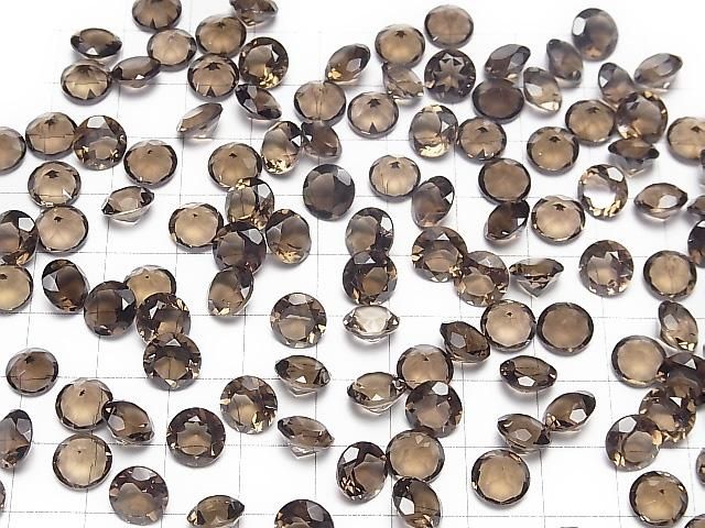 【動画】宝石質スモーキークォーツAAA ルース ラウンドファセットカット8×8mm 5粒 サムネイル4