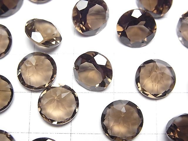 【動画】宝石質スモーキークォーツAAA ルース ラウンドファセットカット10×10mm 3粒 サムネイル2
