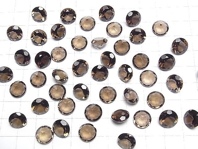【動画】宝石質スモーキークォーツAAA ルース ラウンドファセットカット10×10mm 3粒 サムネイル4