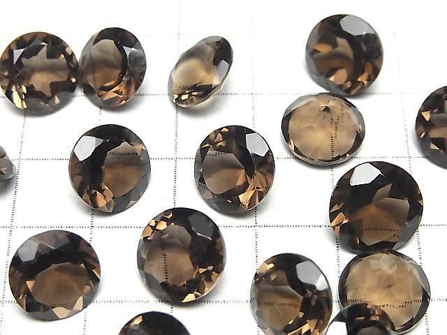【動画】宝石質スモーキークォーツAAA ルース ラウンドファセットカット11×11mm 5粒 サムネイル3