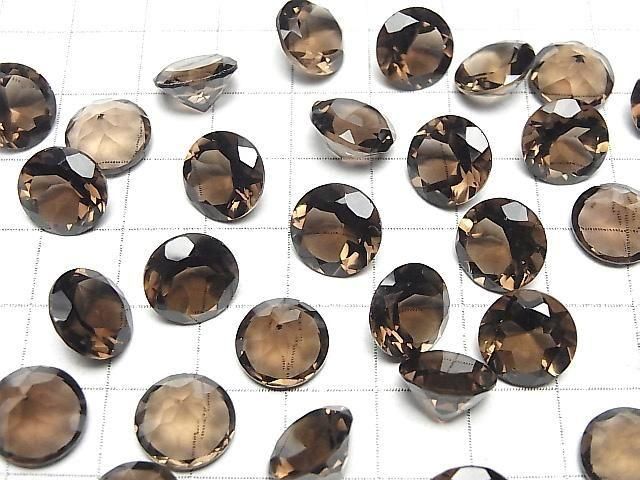 【動画】宝石質スモーキークォーツAAA ルース ラウンドファセットカット11×11mm 5粒 サムネイル4