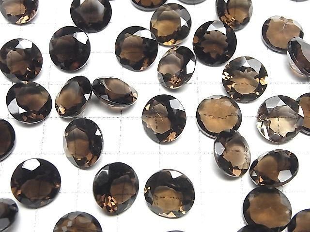 【動画】宝石質スモーキークォーツAAA ルース ラウンドファセットカット12×12mm 3粒 サムネイル4