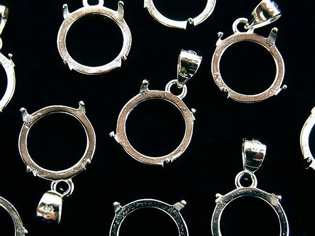 【動画】Silver925 ペンダント空枠 ラウンド10mm ロジウム 1個の画像