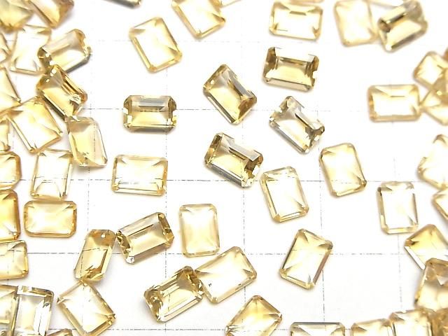 【動画】宝石質シトリンAAA ルース レクタングルファセットカット7×5mm 5粒 サムネイル4