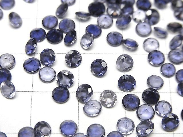 【動画】宝石質アイオライトAAA ルース ラウンドファセットカット4×4mm 10粒 サムネイル3
