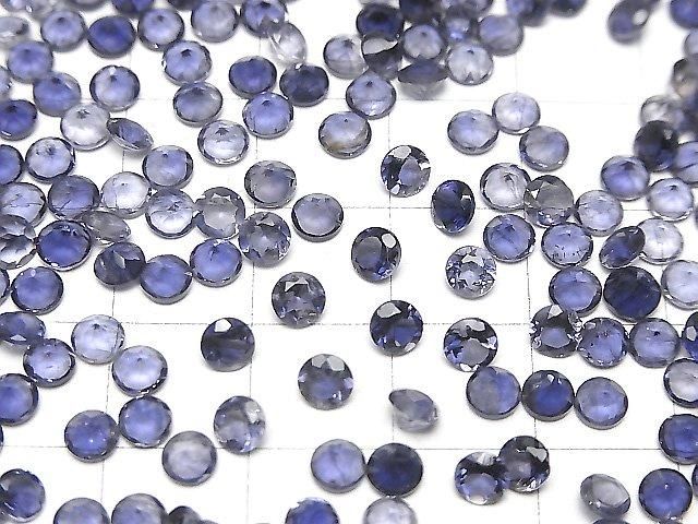 【動画】宝石質アイオライトAAA ルース ラウンドファセットカット4×4mm 10粒 サムネイル4